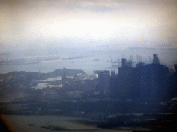 The Harbour of Singapore, viewed from the airplane from Singapore