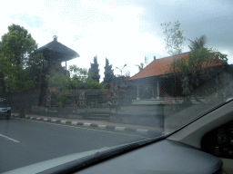 Temple at the Wage Rudolf Supratman street, viewed from the taxi from Nusa Dua to Ubud