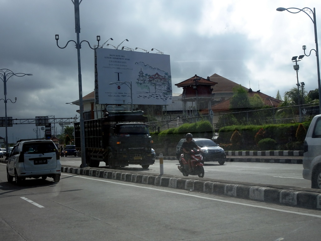 The Mali Bali Galeria at the Jalan By Pass Ngurah Rai street, viewed from the taxi from Nusa Dua to Beraban