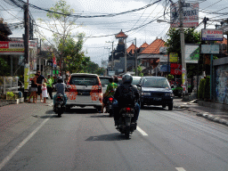 The Jalan Raya Kerobokan street, viewed from the taxi from Nusa Dua to Beraban