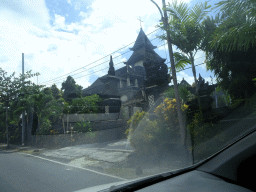 The Protestant Christian Church in Bali at the Jalan Tegal Sari street, viewed from the taxi from Beraban