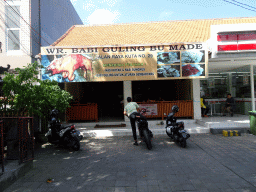 Front of the Wr. Babi Guling Bu Made restaurant at the Jalan Raya Kuta street