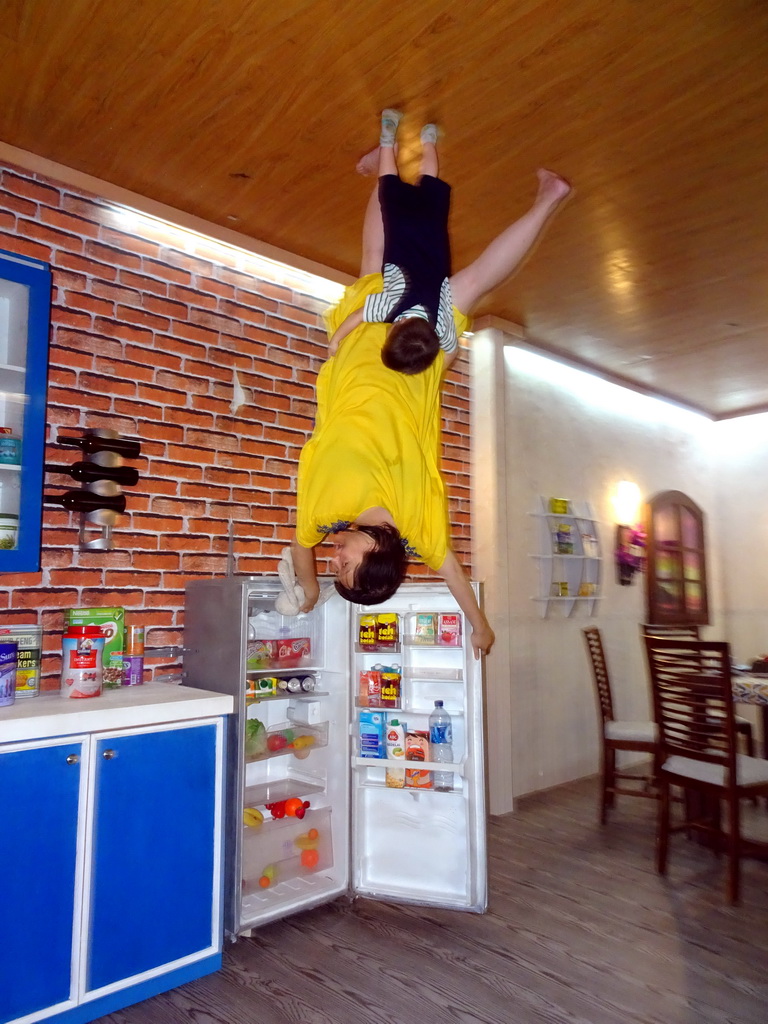 Miaomiao and Max in a kitchen at the Upside Down World Bali