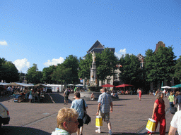 Wilhelmina Fountain on the Brink square, during the Deventer Book Fair