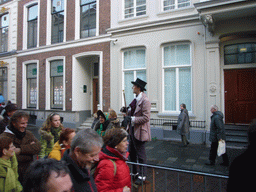 Actors in Victorian clothing at the Keizerstraat street, during the Dickens Festival