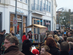 Street food stand at the Keizerstraat street, during the Dickens Festival