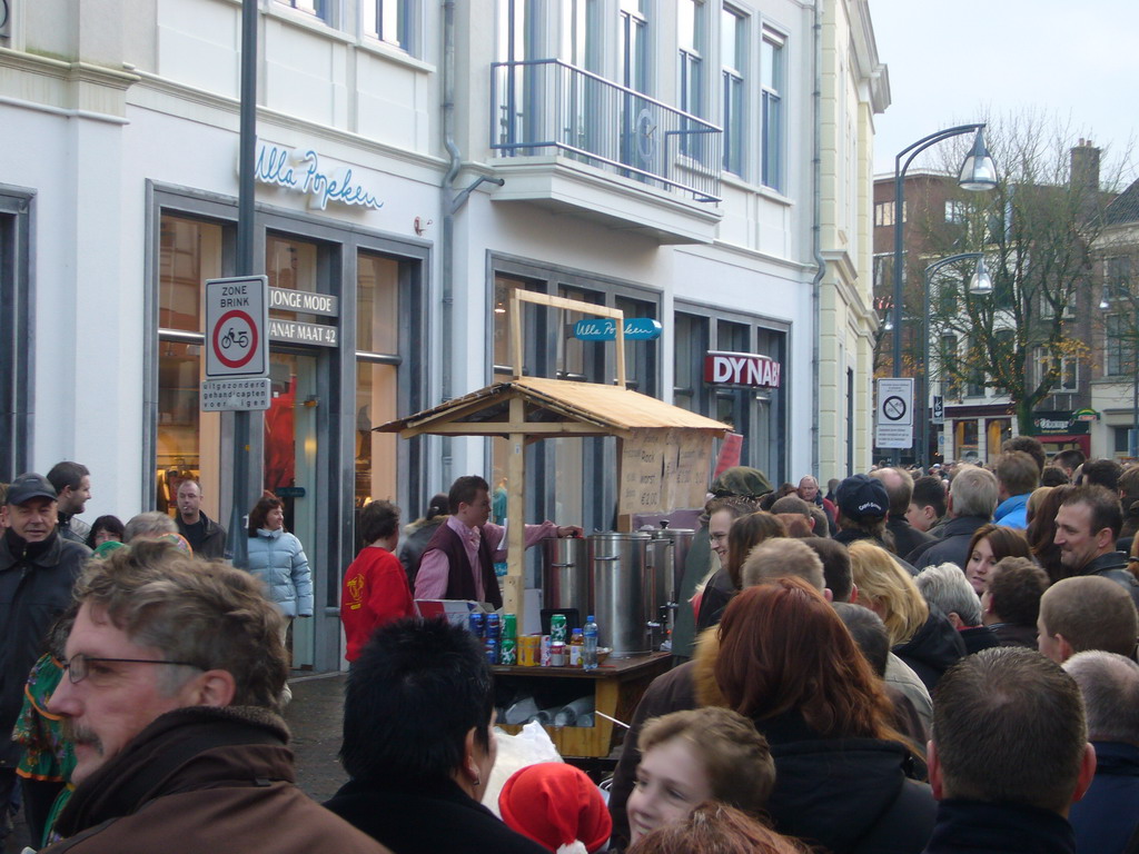 Street food stand at the Keizerstraat street, during the Dickens Festival