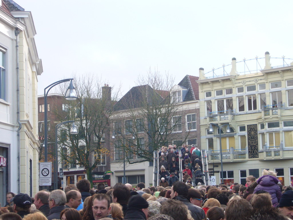 Northwest side of the Brink square with a staircase, during the Dickens Festival