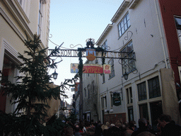 Decorations at the west side of the Walstraat street, during the Dickens Festival