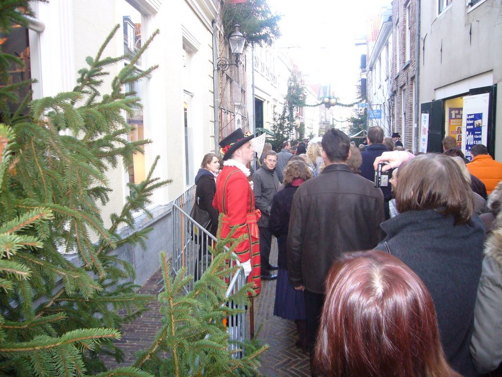 Actors in Victorian clothing at the Walstraat street, during the Dickens Festival