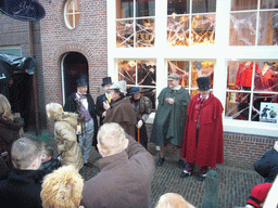 Actors in Victorian clothing at the Walstraat street, during the Dickens Festival