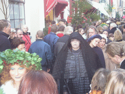 Actors in Victorian clothing at the Walstraat street, during the Dickens Festival