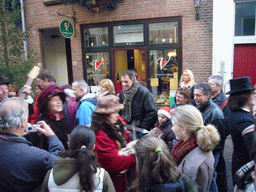 Actors in Victorian clothing at the Walstraat street, during the Dickens Festival