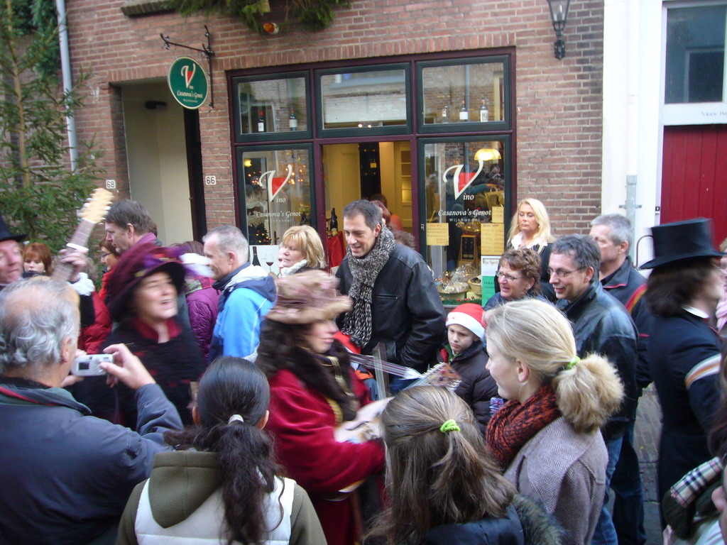 Actors in Victorian clothing at the Walstraat street, during the Dickens Festival