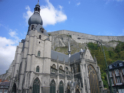 The Notre Dame de Dinant church and the Citadel of Dinant, viewed from the Place Reine Astrid square