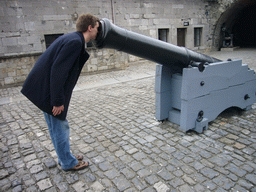 Tim with a cannon at the Citadel of Dinant