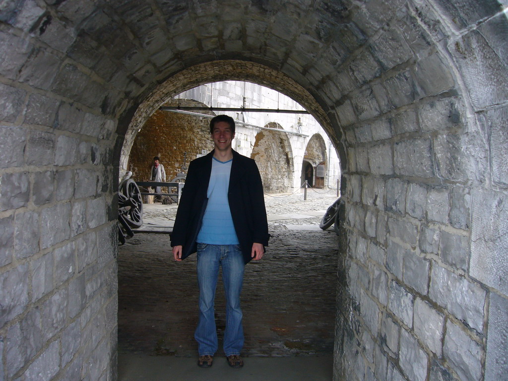 Tim at a tunnel at the Citadel of Dinant