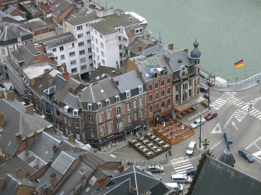 The Place Reine Astrid and the Meuse river, viewed from the Citadel of Dinant