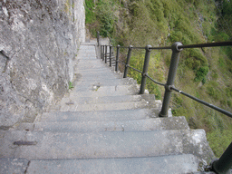 The staircase to the city center, viewed from the Citadel of Dinant