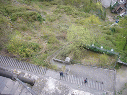 The staircase to the city center, viewed from the Citadel of Dinant