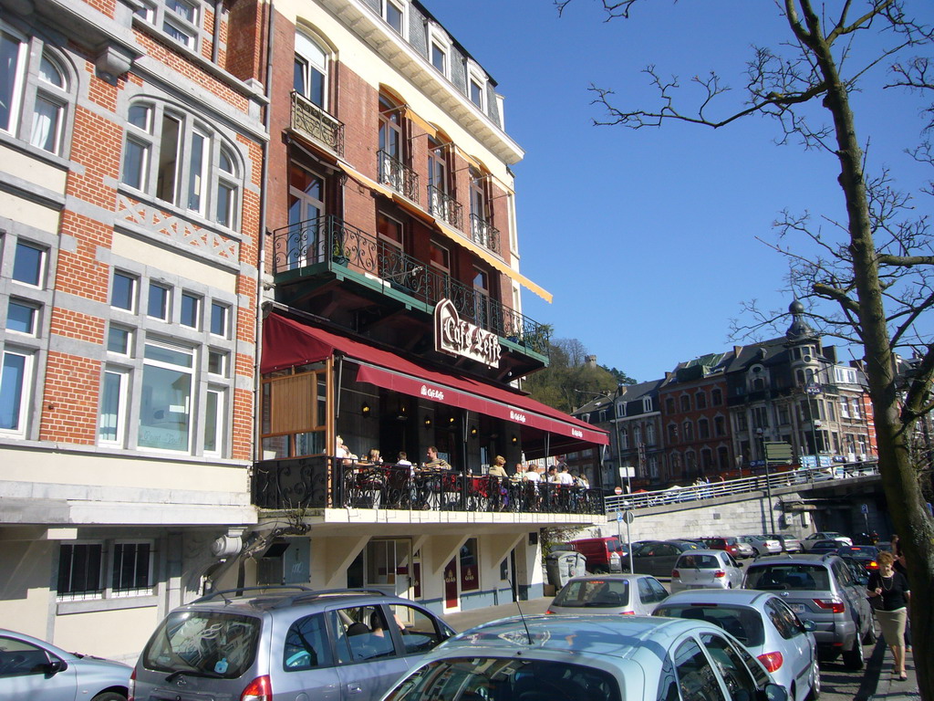 Front of the Café Leffe at the Rue Adolphe Sax street