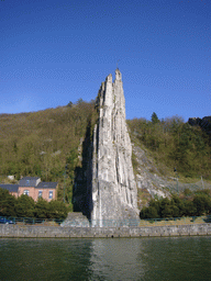 The Rocher Bayard rock and the Meuse river, viewed from the tour boat