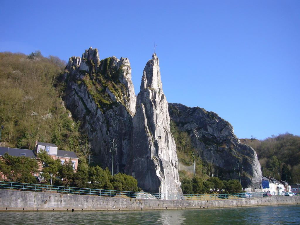 The Rocher Bayard rock and the Meuse river, viewed from the tour boat