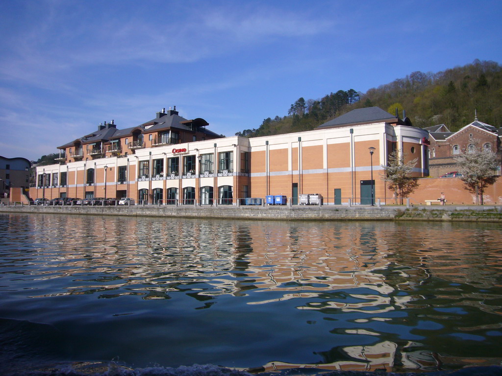 The Grand Casino of Dinant and the Meuse river, viewed from the tour boat