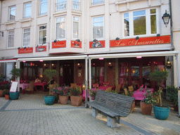Front of the Les Amourettes restaurant at the Place Saint-Nicolas square