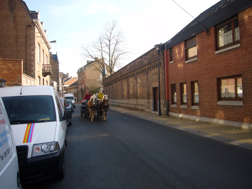 Horses and carriage on a street south of the city center