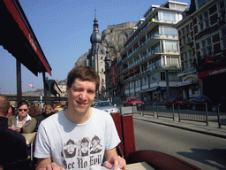 Tim having lunch at the terrace of the Le Galion restaurant at the Avenue Winston Churchill