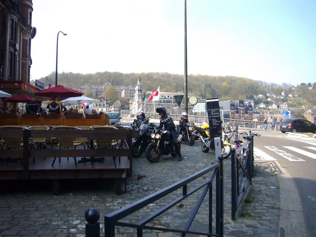 Motorcycles at the Place Reine Astrid square