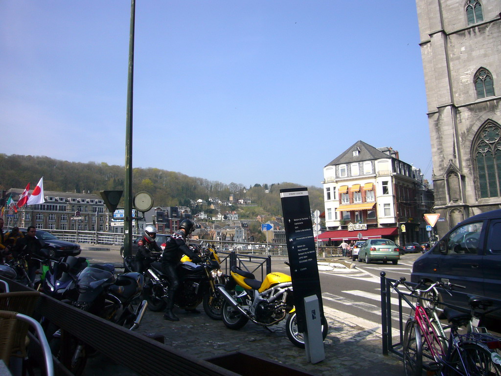 Motorcycles at the Place Reine Astrid square