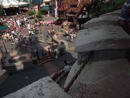 Lancelot`s Carousel and surroundings, viewed from the Sleeping Beauty`s Castle, at Fantasyland of Disneyland Park