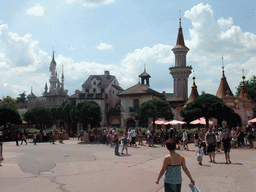 Restaurants in Discoveryland of Disneyland Park, and the Sleeping Beauty`s Castle