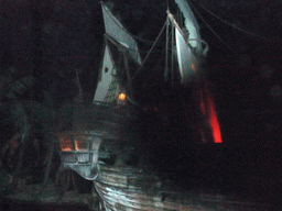 Pirate ship in Pirates of the Caribbean, at Adventureland of Disneyland Park