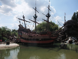 Captain Hook`s Galley and Skull Rock, at Adventureland of Disneyland Park