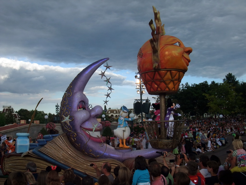 Mickey, Minnie and Donald in Disney`s Once Upon a Dream Parade, at Disneyland Park