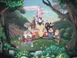 Painting in Snow White`s Scary Adventures, at Fantasyland of Disneyland Park
