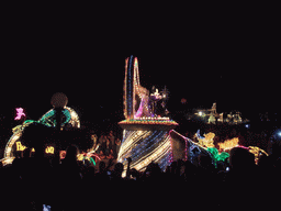 Mickey in Disney`s Fantillusion parade, at Disneyland Park