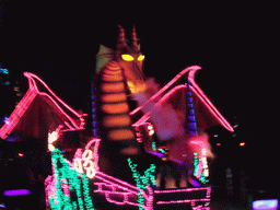 Dragon in Disney`s Fantillusion parade, at Disneyland Park