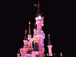 Sleeping Beauty`s Castle, at Fantasyland of Disneyland Park, by night