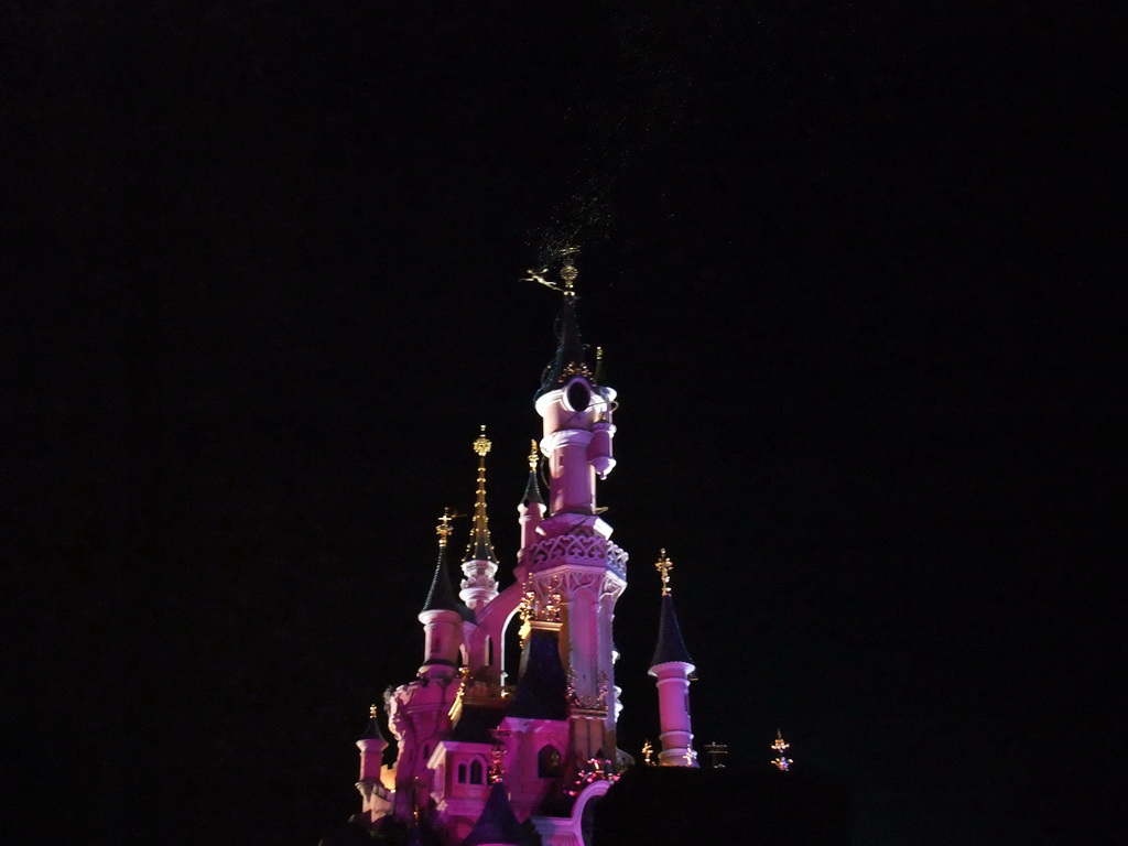 Sleeping Beauty`s Castle, at Fantasyland of Disneyland Park, by night