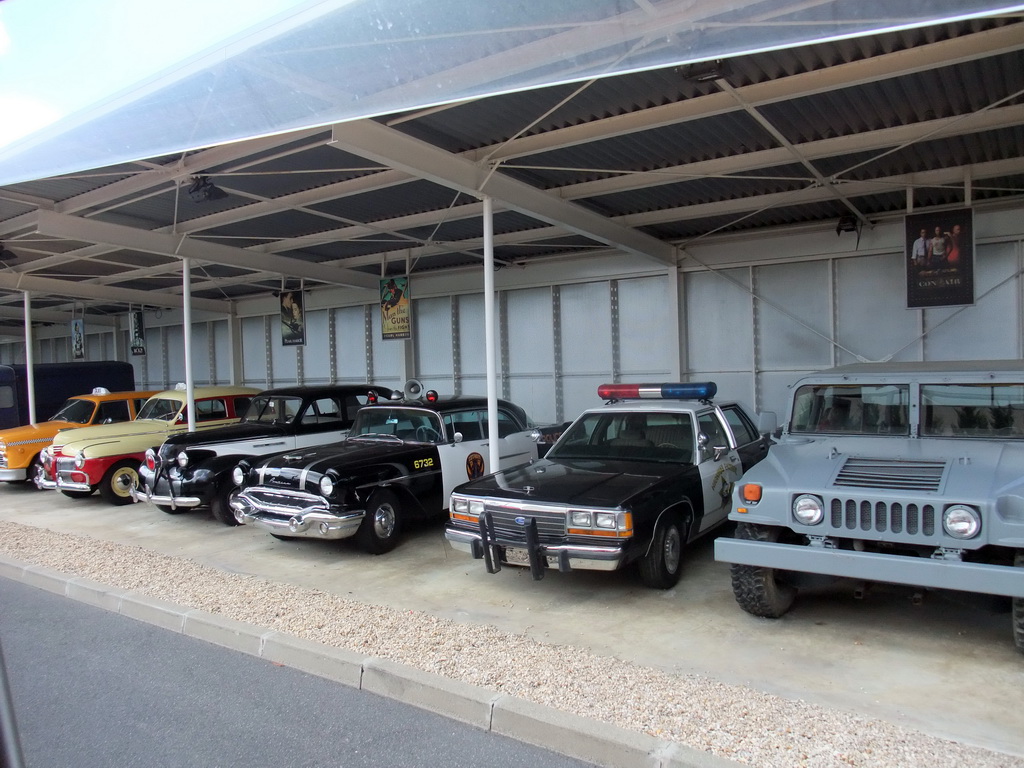 Old cars from the movies `Pearl Harbor` and `Con Air`, at the Studio Tram Tour: Behind the Magic, at the Production Courtyard of Walt Disney Studios Park