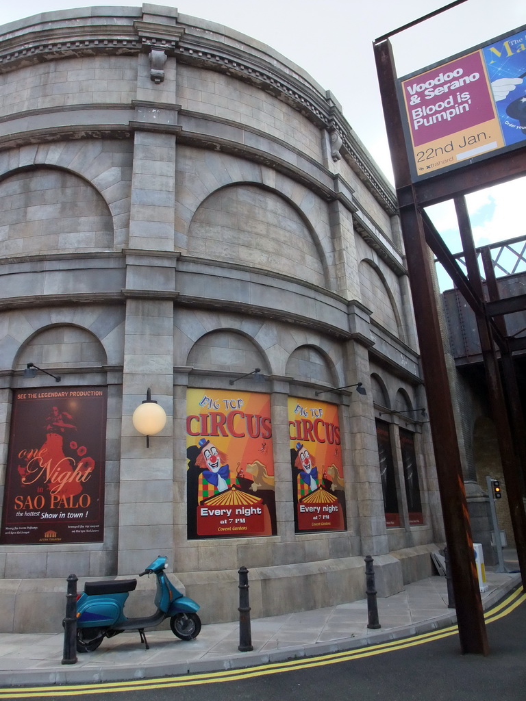 Posters on a wall in London, from the movie `Reign of Fire`, at the Studio Tram Tour: Behind the Magic, at the Production Courtyard of Walt Disney Studios Park