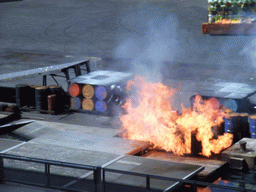 Fire at `Moteurs... Action! Stunt Show Spectacular`, at the Backlot of Walt Disney Studios Park