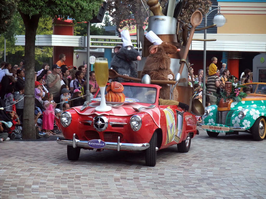 Remy and Emile in Disney`s Stars `n` Cars parade, at the Production Courtyard of Walt Disney Studios Park