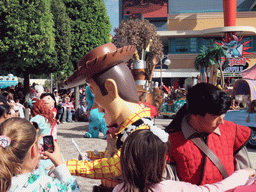Woody, Sulley, Milo and Ariel in Disney`s Stars `n` Cars parade, at the Production Courtyard of Walt Disney Studios Park