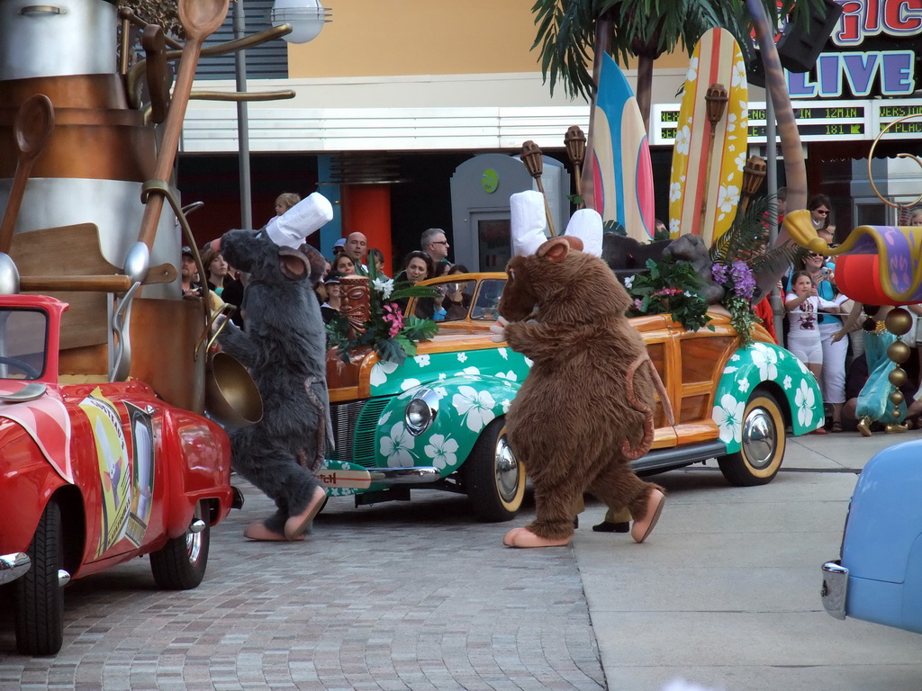 Remy and Emile in Disney`s Stars `n` Cars parade, at the Production Courtyard of Walt Disney Studios Park