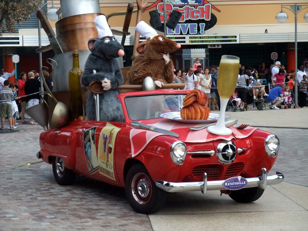 Remy and Emile in Disney`s Stars `n` Cars parade, at the Production Courtyard of Walt Disney Studios Park